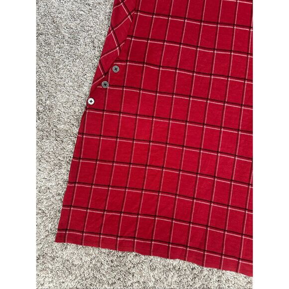 J. Jill Ponte Knit Red Plaid Windowpane Sheath Shift Short Sleeve Dress XLP - Picture 9 of 9